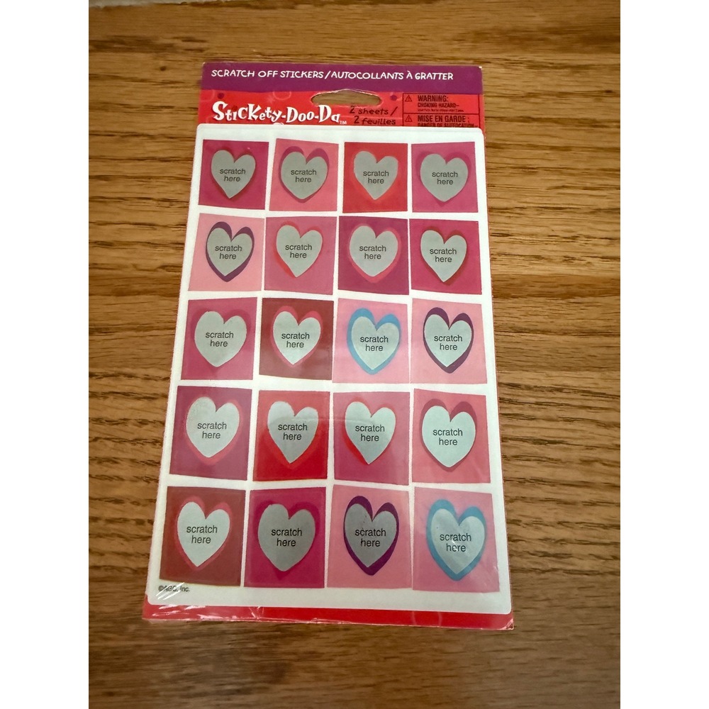 American Greetings Stickety-Doo-Da Heart Scratch Off Stickers 2 Sheets 3771665R